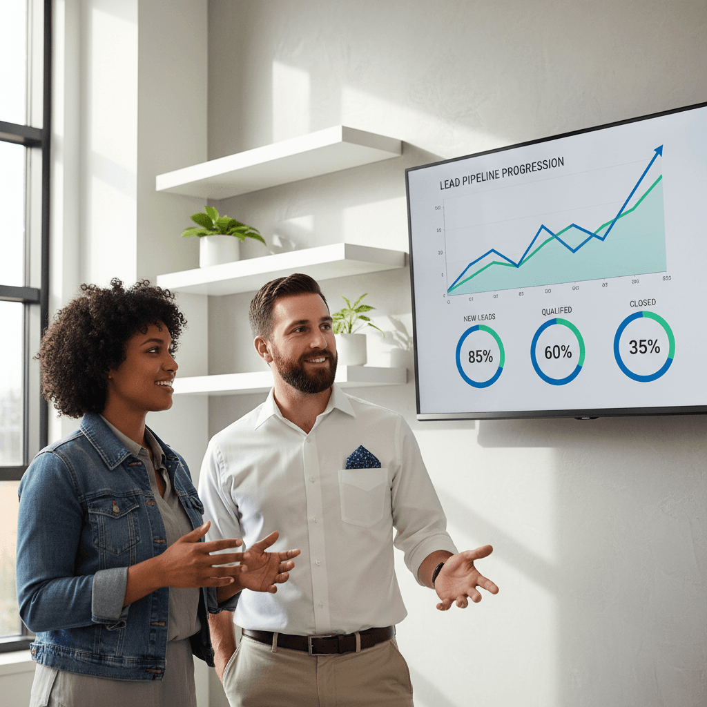 Pipeline Systems partner and roofing contractor reviewing long-term growth strategy