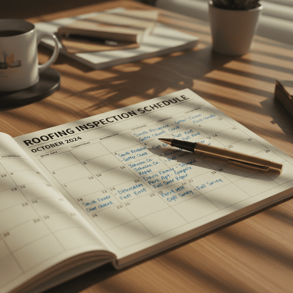 Roofing contractor's calendar filled with booked roof inspections